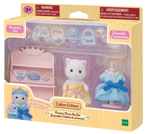 Calico Critters Princess Dress Up Lyra Persian Cat Figure Accessory Set NEW! - Picture 1 of 7
