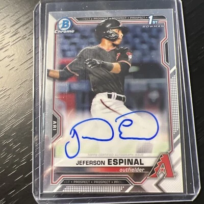 Jefferson Espinal 2021 Bowman Chrome Auto 1st Prospect #CPA-JE Diamondbacks ⚾ - Image 1 of 2