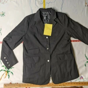 Dialogue QVC Black Blazer Jacket Coat Size 14 Stretch Career Womens - Picture 1 of 8