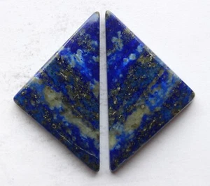 42.60 Ct Natural Lapis Lazuli (35.3mm X 19m each) Cabochon Loose Match Pair 17 - Picture 1 of 3