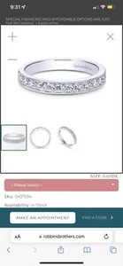 Gabriel & Co. 14k Weißgold Diamant Hochzeitsband (Robins Bros) - Bild 1 von 8