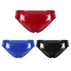 Damen Latex Gummi G-String Tanga Slips Höschen Metallic Leder Unterwäsche - Bild 1 von 28