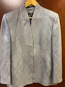 Vintage Zanella Made In Italy Womens Blazer Jacket Cotton Silk Texture Button 10 - Picture 1 of 5