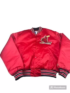 Vintage St Louis Cardinals 90’s Starter Snap Button Satin Baseball Jacket XL - Picture 1 of 9