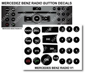 MERCEDES BENZ RADIO BUTTON REPAIR RESTORATION DECALS STICKERS - Picture 1 of 1