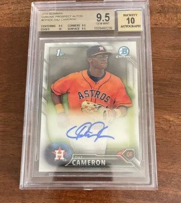 2016 DAZ CAMERON RC BOWMAN CHROME PROSPECT AUTO HOUSTON ASTROS ROOKIE BGS9.5/10 - Image 1 of 3