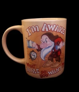 Taza de té de café de cerámica gruñón Walt Disney Jerry Leigh "Estoy despierto" - Imagen 1 de 12