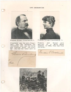 Schnitt Signaturen von Grover Cleveland und Frances Cleveland mit Echtheitszertifikat - Bild 1 von 1