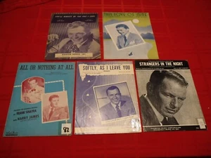 Lote de 5 partituras musicales de Frank Sinatra todo o nada extraños en la noche - Imagen 1 de 17