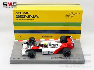 Mclaren MP4/4 Ayrton Senna 1988 F1 World Champion 1:18 MINICHAMPS Box with Decal - Picture 1 of 10