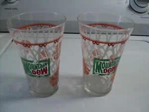 Libbey Collectible Glasses - Set of 2 - MOUNTAIN DEW - BASKETBALL - Picture 1 of 2