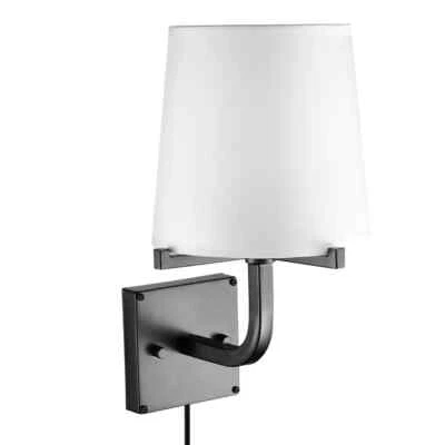 GLOBE ELECTRIC Valerie 1-Light Dark Bronze Plug-In or Hardwire Wall Sconce   - Image 1 of 4
