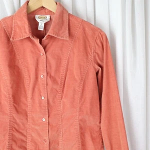 Talbots Cordhemd Damen P Top klassisch Button Down Bluse Shacket Petite - Bild 1 von 10