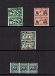 New Zealand: 1940 Centennial Issue, 'Official" overprint set 'ff' variety MNH - Picture 1 of 5