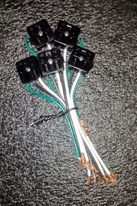5 Snap-In Receptacle Black 1 in. Sq. 15A 125v 14 AWG 6 in. BW&G Wire Metal Clip - Picture 1 of 5