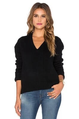 Suéter para mujer Inhabit mezcla de cachemir negro cuello en V mediano Foto 1 de 4