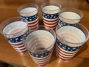 208 Park American Flag Juice Glasses - Set of Six - NEW - Picture 1 of 2