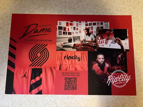 Portland Trail Blazers Designed by Dame 2022 2023 NBA Sign Poster Opening Night Cover