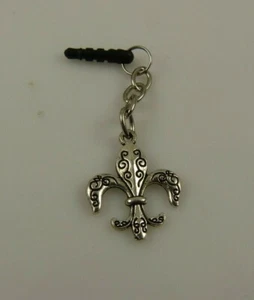 Fleur di li lys telefono cellulare penzolare o adatto per iPad charm tappo auricolare tappo antipolvere francese - Foto 1 di 10