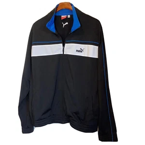 Puma Athletic Track Jacket Men’s XXL Color Block Black Blue Warm Up Workout - Picture 1 of 6