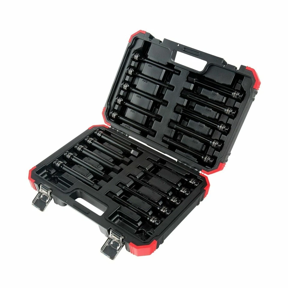 SUNEX 2637L Hex Driver Set 1/2" Drive 6" Long Master Impact SAE Metric 20 Pc NEW - Image 1 of 1