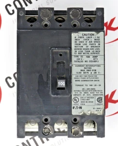 Disyuntor Eaton CC3100YJ 100A de 3 polos 240 V 10 kAIC - Imagen 1 de 12