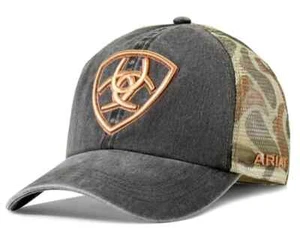 Ariat Womens Hat Baseball Cap Ponyflow Mesh Back Logo Grey Camo A300085006 - Picture 1 of 2