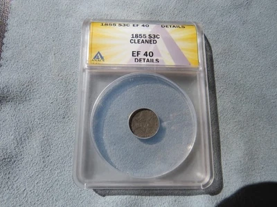 1855 3 Cent Silver ANACS EF40 - Image 1 of 4