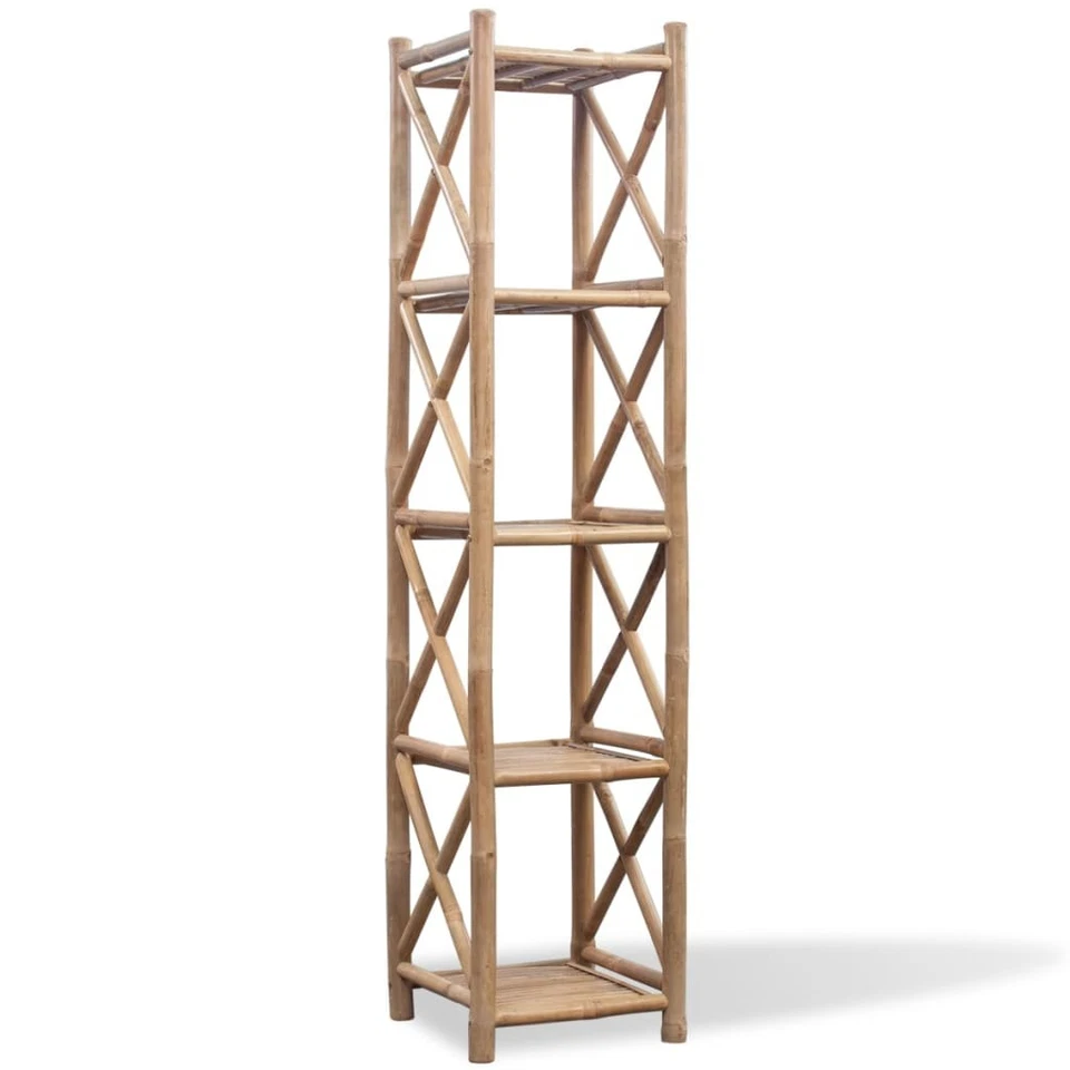 3/4/5 Tier Square Bamboo Shelf Free Standing Rack Storage Organiser vidaXL - image 1 of 1