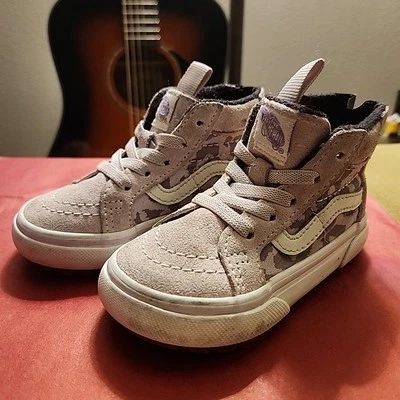 范斯 Sk8-Hi 拉链兰花冰豹 5.5 码幼儿山地版 MTE — 第 1/4 张图片