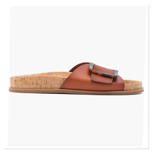 NORDSTROM RACK Evelina sandalo slide fibbia marrone Bombay taglia 8 - Foto 1 di 8
