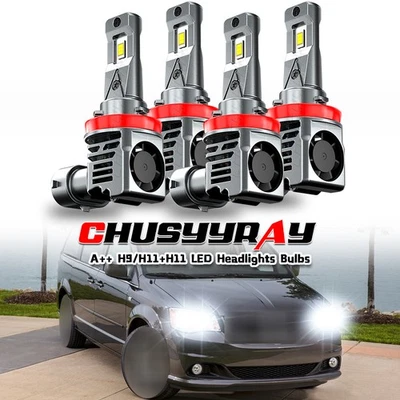 Lâmpada de farol de LED H9+H11 feixe alto baixo C6 para Chrysler Town & Country 2008-2016 - Imagem 1 de 4