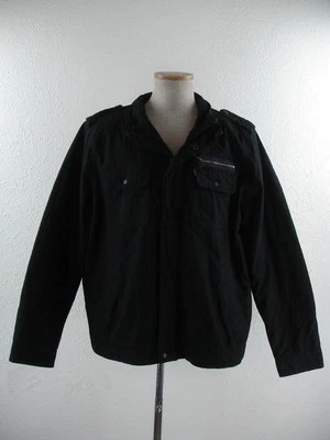 Levi's Mens XL Black Jean Military Jacket Red Tab Twill Insulated Quilted Liner - Image 1 of 4