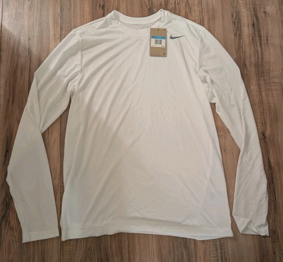 Nike Mens M White Dri-Fit Legend Tee Long Sleeve DV7298-100 - Image 1 of 1