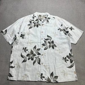 Vintage Y2K Quiksilver Edition Shirt Men's 2XL Floral 100% Linen Button S/S - Picture 1 of 15