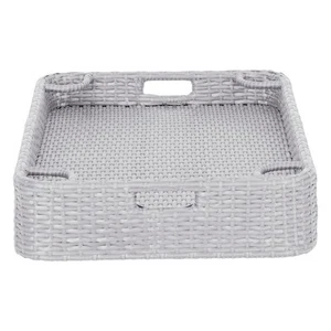 Bandeja de piscina flotante de mimbre duradera y resistente marco de aluminio bandeja de accesorios de piscina - Imagen 1 de 12