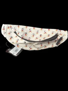 Disney Mickey Mouse Crossbody Bag Fanny Pack Slim Money/ticket Canvas Off White - Picture 1 of 2