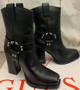 GUESS Women's Flavia Cowboy Boot, Black, Logo, FL8FLALEA10, RRP £150 - Picture 1 of 5