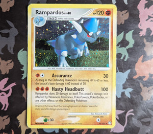Rampardos 33/123 Cosmos Holo Rare Mysterious Treasures Pokemon Card Played