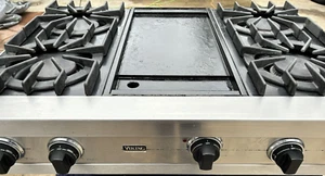 Viking 36" Open 4-Burner Gas Cooktop with Griddle Model VGRT360 Stainless Steel - Picture 1 of 20