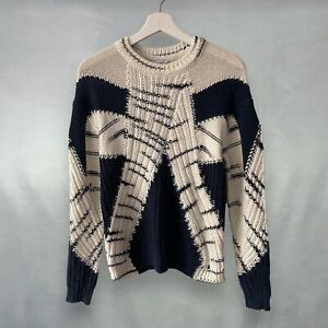 Reiss Tiffany Patterned Knit Jumper Wool Cashmere Blend Womens S
