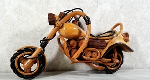 Handmade  HARLEY DAVIDSON   Wood Motorcycle Model - 10L"  Wooden Harley Davidson - Picture 1 of 5
