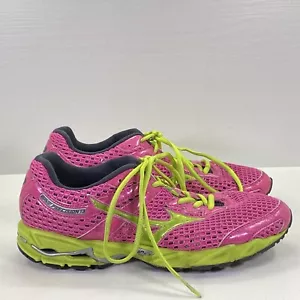 Mizuno Wave Percision 3 DynomotionFit Damen 10 rosa Netz grün Neon Logo - Bild 1 von 15
