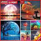 Moon Tree Cross Stitch 11CT Stamped Landscape DIY Embroidery Crafts Kits 40x40cm