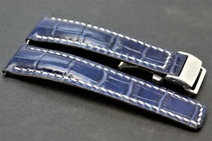 Se adapta a Breitling Navitimer Correa de reloj 22/24 mm Cuero HECHO A MANO Correa Cierre de hebilla - Imagen 1 de 5
