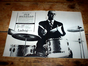 JOE MORELLO ( LUDWIG DRUMS ) ORIG 1962 US 11" x 16" 2 pg. magazine PROMO Ad NM-