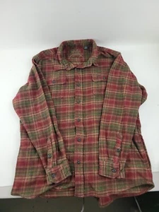 Orvis Mens Flannel XL Button Up Red/Green Plaid Long Sleeve Outdoor Pockets - Picture 1 of 14