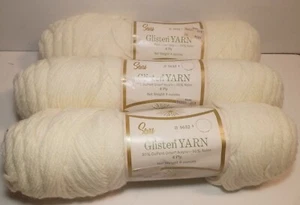 Lot of 3 Sears Glisten 5632 Yarn 56 Off White 70066 4 Ply 4 oz - Picture 1 of 12