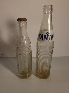 Vintage 1940s Raised Embossed Soda Savoy & Fanta 10 oz. Bottles (L56) - Picture 1 of 20