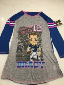 New England Patriots Girls Pajamas Nightgown Tom Brady NFL Size Large 10/12 - Picture 1 of 4